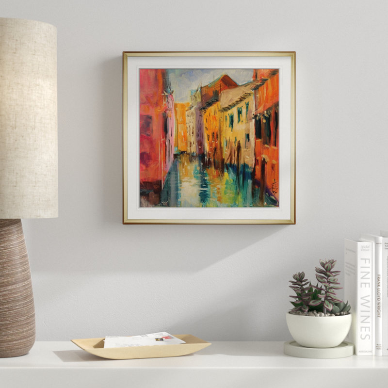Venise III - reproduction d'art, H 16 po x l 16 po x P 2 po, Cadre doré