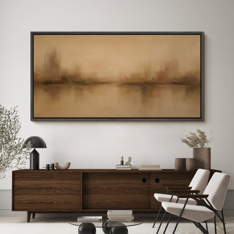 Grande impression sur toile encadrée, impression de paysage abstrait pour la décoration intérieure moderne, Noir