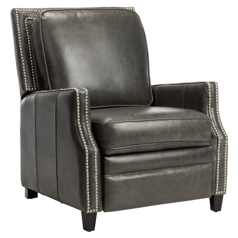 Couture Leather Recliner, Trends Aged Black Genuine Leather