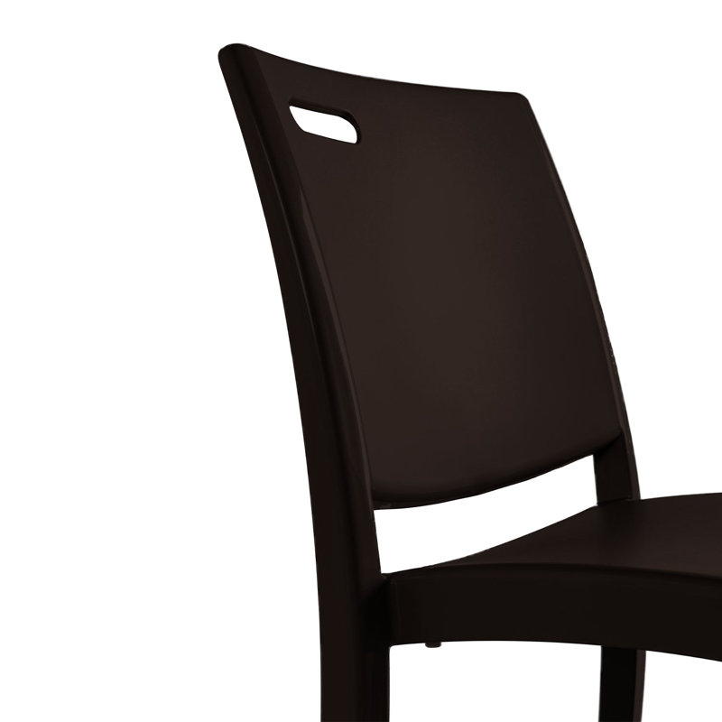 Grosfillex Metro Resin Stacking Chair, Black