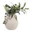 Élégant vase de poterie avec poignée en rotin tissé pour la décoration intérieure - Grand vase élégant pour table, cuisine ou salle à manger - Ivoire et blanc