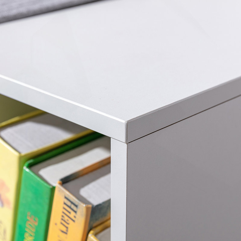 Bibliothèque pour 6 enfants avec coin lecture et coussin, rangement polyvalent pour chambre à coucher, Gris