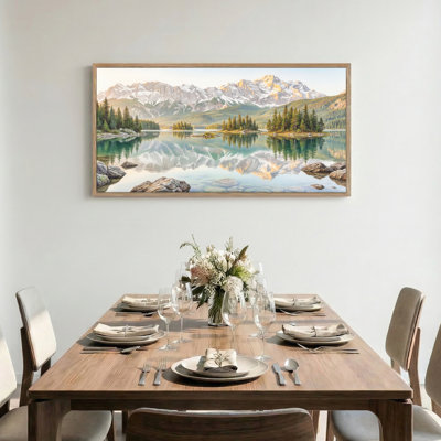Tableau encadré sur toile représentant un lac de montagne (1 pièce), 122 x 61 cm