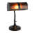 Laux 14" Banker's Lamp - Mission-Style LED Table or Desk Light with Amber Mica Shade and Bulb - Classic Vintage-Look Accent Decor (Black)