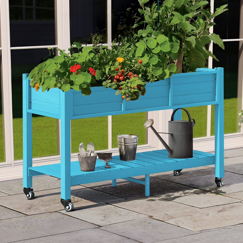 Rufaidah Raised Garden Bed with Drainage Holes, Blue