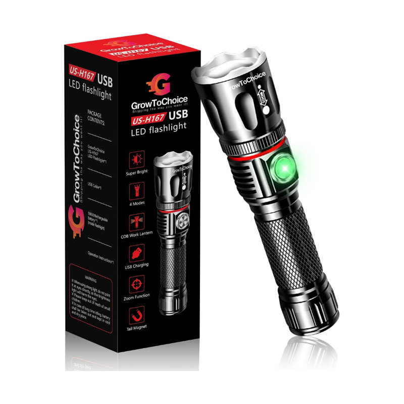 5.5'' Battery Powered Integrated LED Color Changing Flashlight