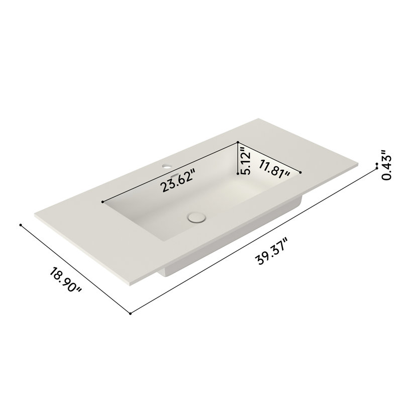 Lavabo de meuble-lavabo rectangulaire Elegant Style