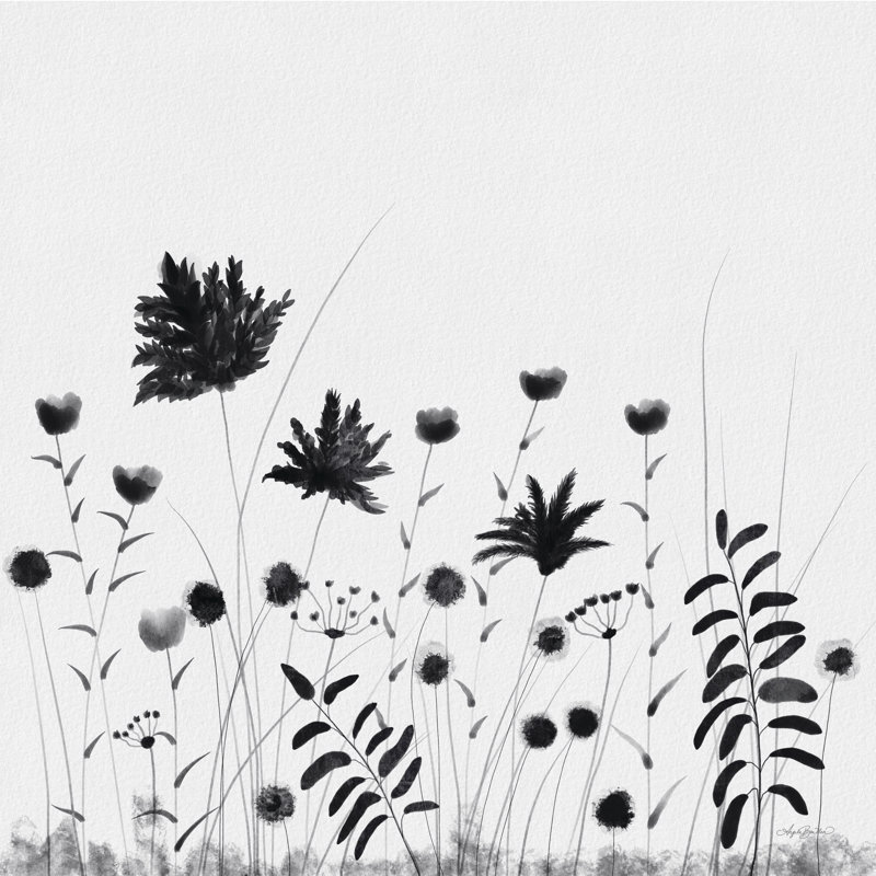 «Botanical Silhouette On Canvas» par Angela Bawden, reproduction, H 20 po x l 20 po