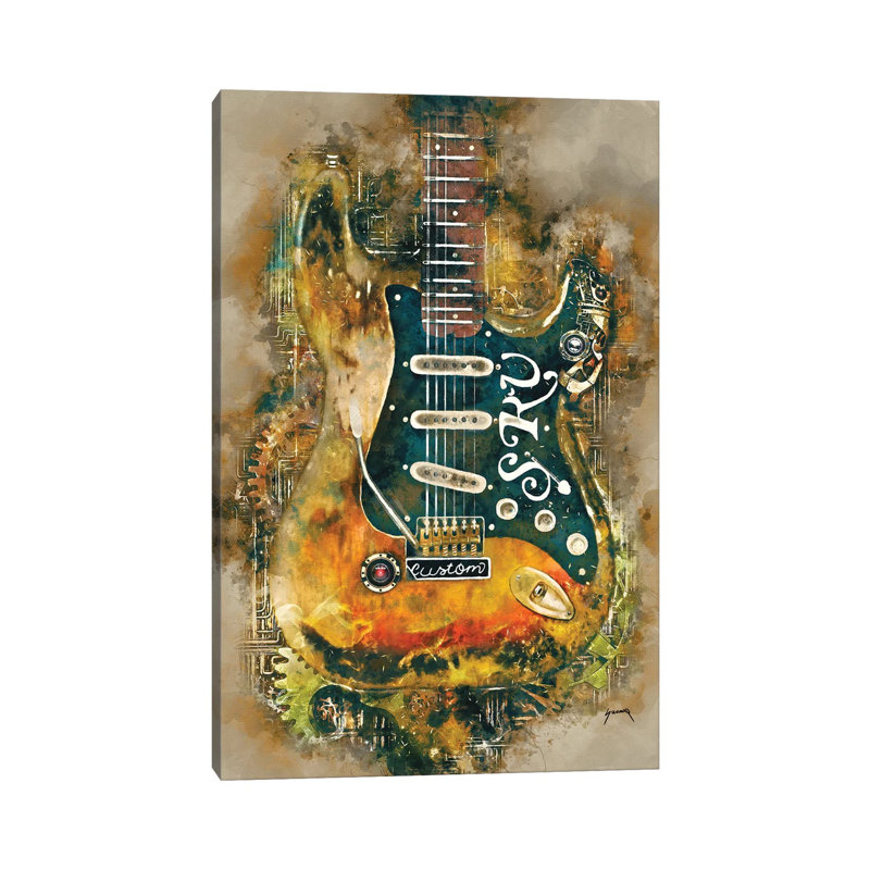 Stevie Ray's Steampunk Guitar - Wrapped Canvas Gallery-Wrapped Canvas Giclée, 20.32 cm H x 30.48 cm W