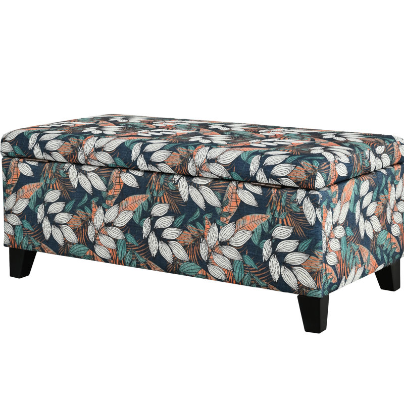 Avec un motif floral pour plus de rangement, rembourré, conception à dessus rabattable, chambre idéale, rangement et sièges en forme de fleur de 19 largeurs, tissu 100%, charnières douces, bureau approprié, poids de 35,96 lb.