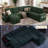 7-Seater Large Sectional Sofa Bed With Storage Ottoman & Lovescat, Chenille Modular Sleeper Sofa Set With 2 Pillows, 112" U-Shaped Convertible Couch For Living Room-1043419752