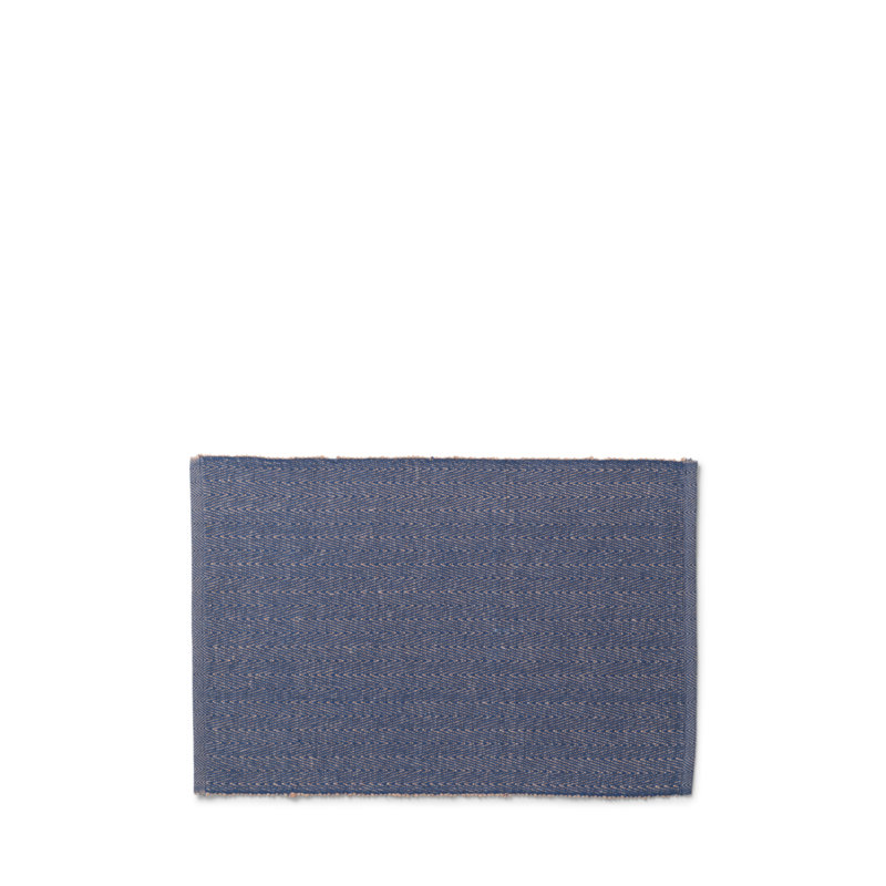 Rhombe Color Cotton Herringbone Rectangle Placemat, Blue
