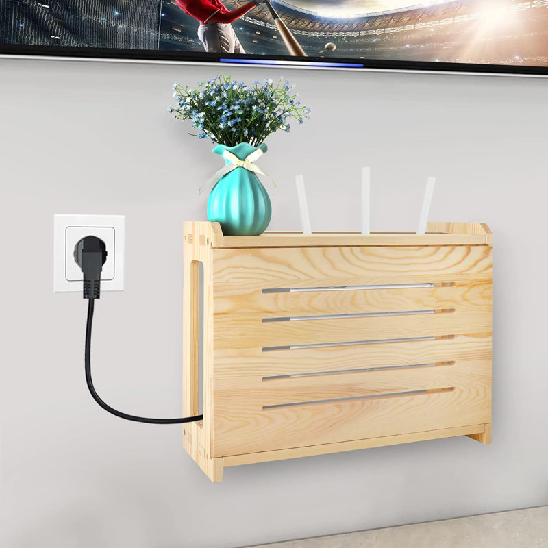 Tablette en bois avec support mural, Natural