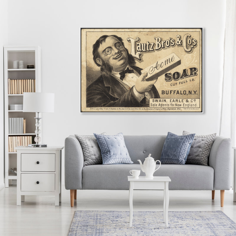 Impression sur toile Acme Soap Rustic Brown, Cadre noir, H 37 po x l 55 po