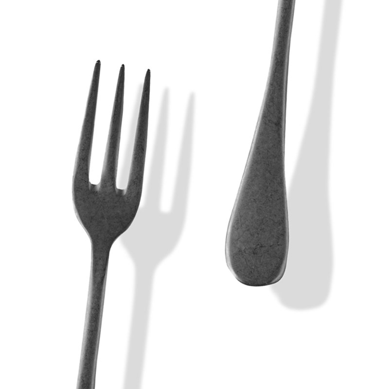 Ensemble de service BRescia (fourchette et cuillère), Or noir, L 9,83 po x l 3 po