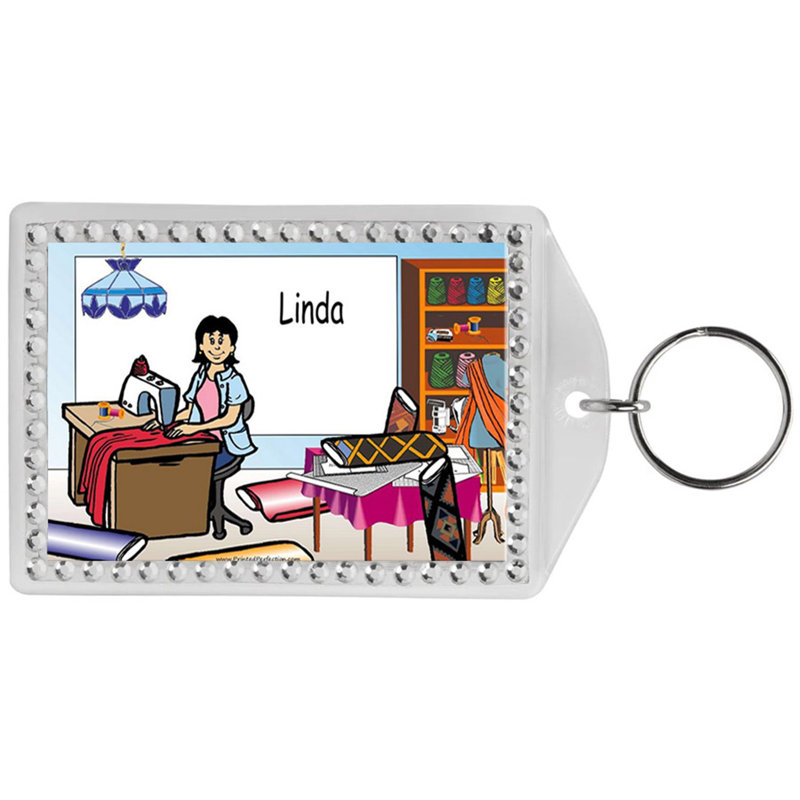 Porte-clés personnalisé Bordure en strass Quilter, Oui