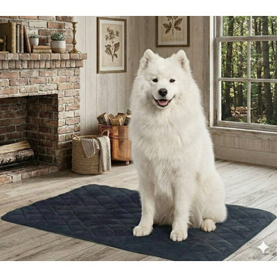 Substantial Dog Crate Mat with Moisture Resistance, Non-Slip Base, Machine-Washable Construction, Soft and Durable Kennel Pad Suitable for Crates, Travel, or Interior Use, Extra-Large Size, Black Finish