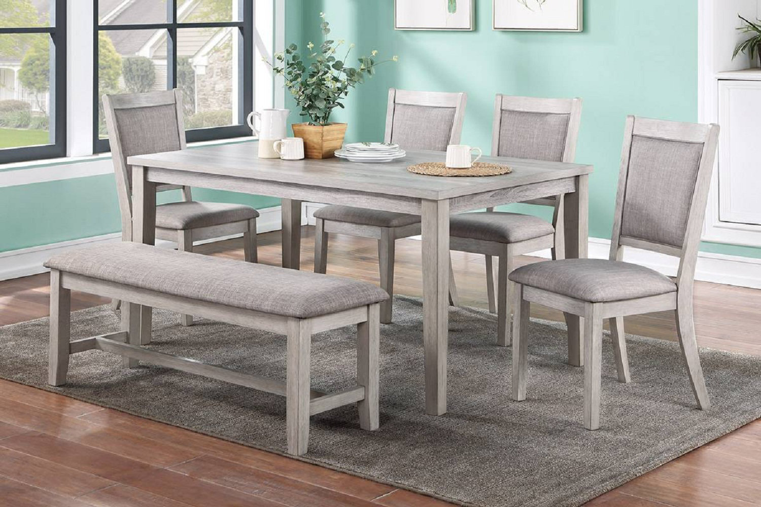 August Grove® Aldahir 6 - Person Solid Wood Dining Set & Reviews ...