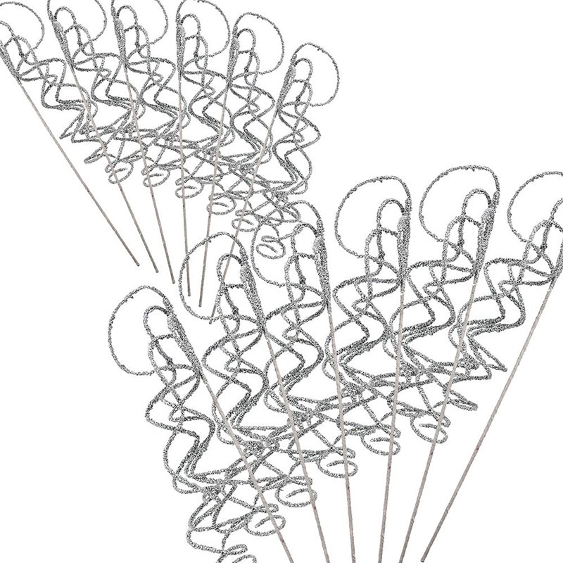 Faux jet scintillant - ensemble de 12 - H 23 po - argent