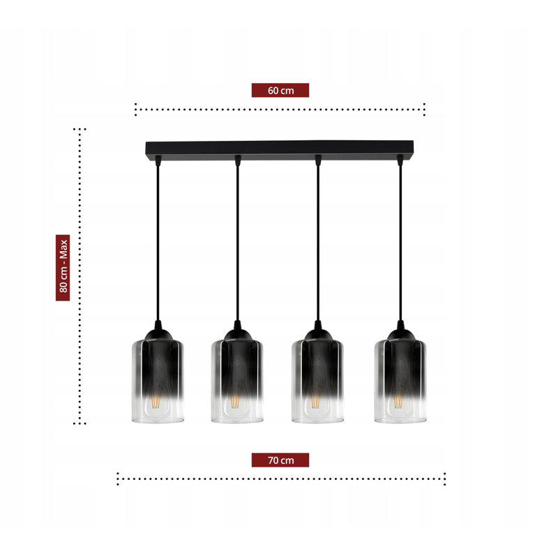 Ellian 4 - Light Black Pendant, Graphite