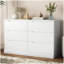 6 tiroirs, commode l 47,2 po, commode de chambre moderne pour placard et salon, blanc-1919203966