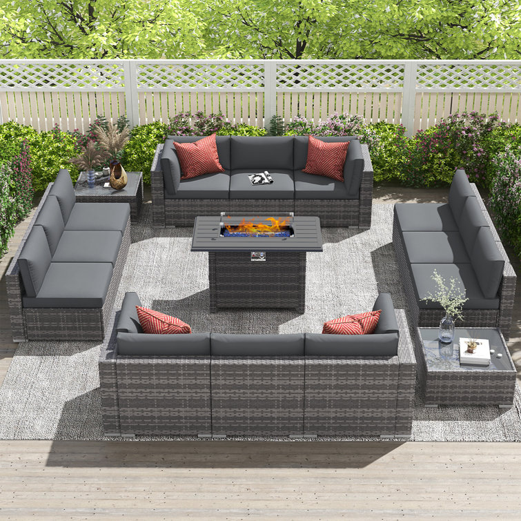 12 - Person Outdoor Seating Group With Cushions