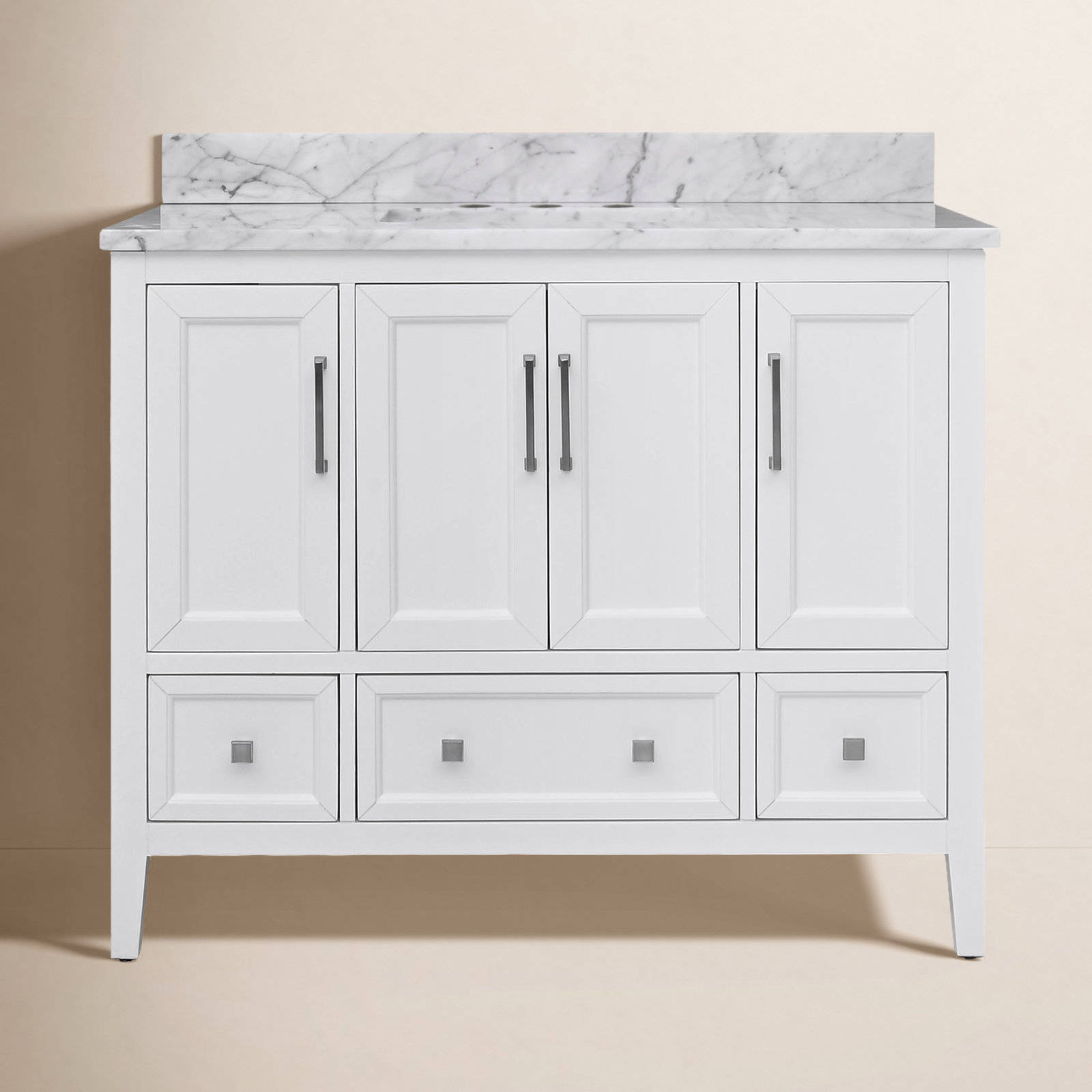 Murrieta 43 " Carrara Marble Single Bathroom Vanity, White
