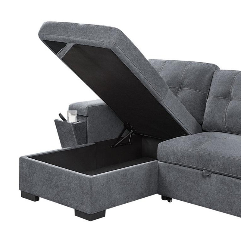 Canapé-lit modulaire réversible en tissu tissé