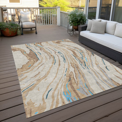 Tapis intérieur / extérieur beige Aureva 