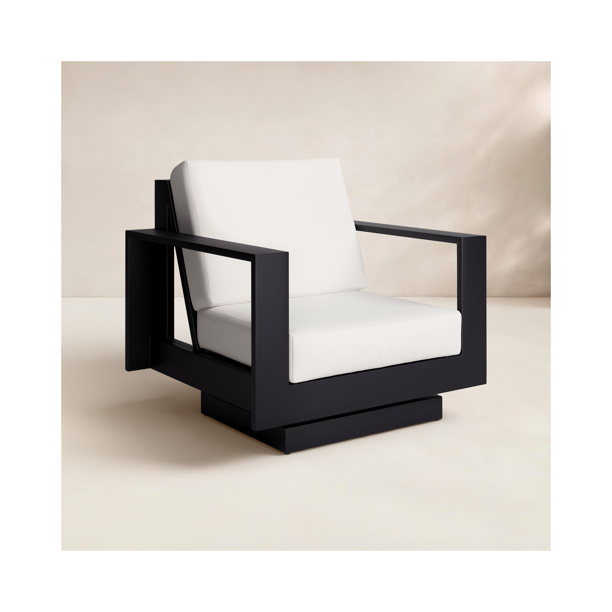 Sterling Metal Outdoor Lounge Chair with Sunbrella Cushions