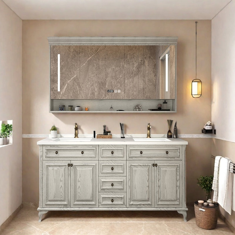 Armoire de salle de bain American Vintage, H 31,5 po x l 55,1 po x P 21,6 po