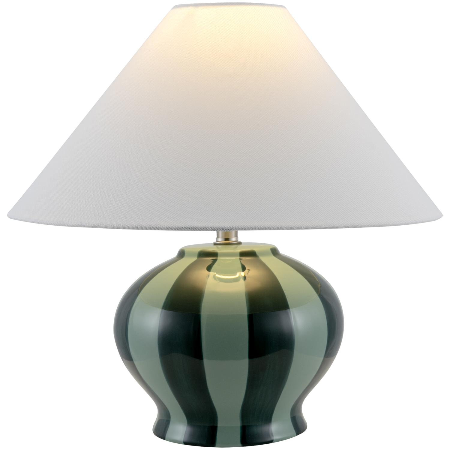 Ceramic Table Lamp, Dark Green/Black