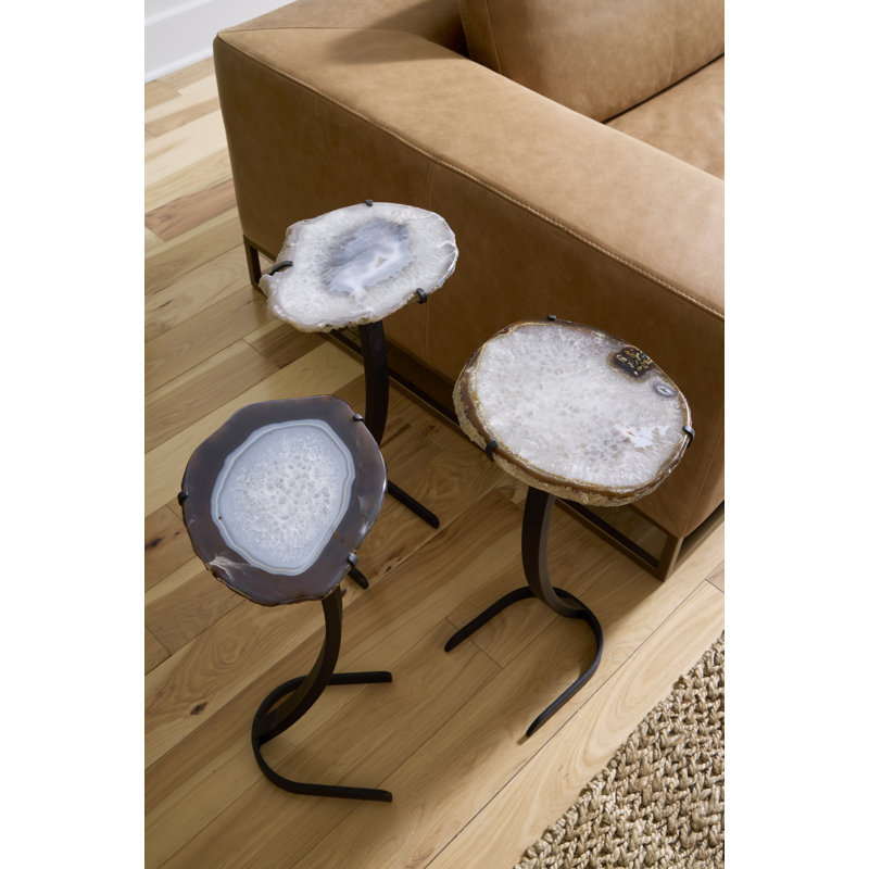 Agate Side Table Horseshoe Base, Assorted