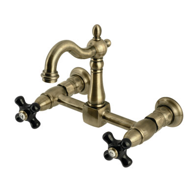 Kingston Brass Duchess Double-Handle 2-Hole Wall-Mount Bridge Kitchen Faucet