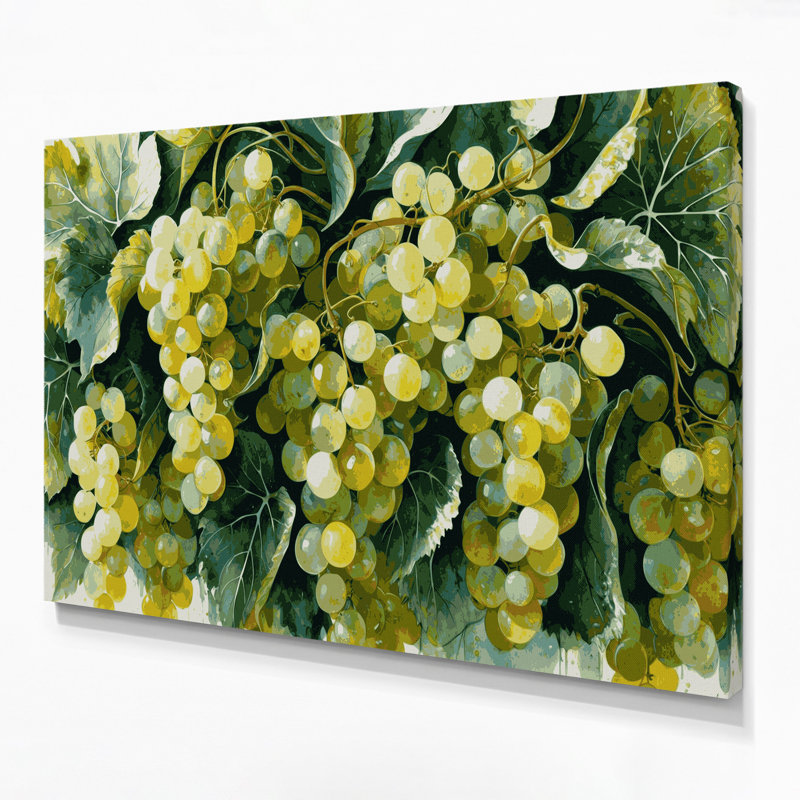Art mural sur toile vert avec pépins de fruits