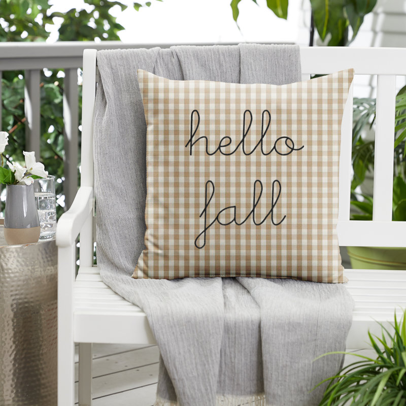 Checkered Outdoor Reversible Throw Pillow