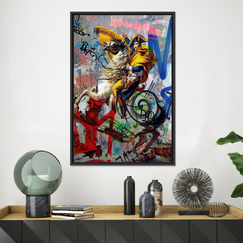 Reproduction d'art sur toile imprimée: Graffiti de Banksy, Napoléon Bonaparte - décor d'art moderne, 1P