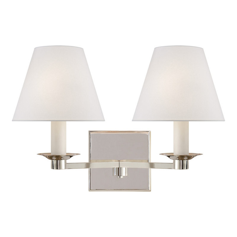 Ralph Lauren Evans Double Arm Sconce, Polished Nickel