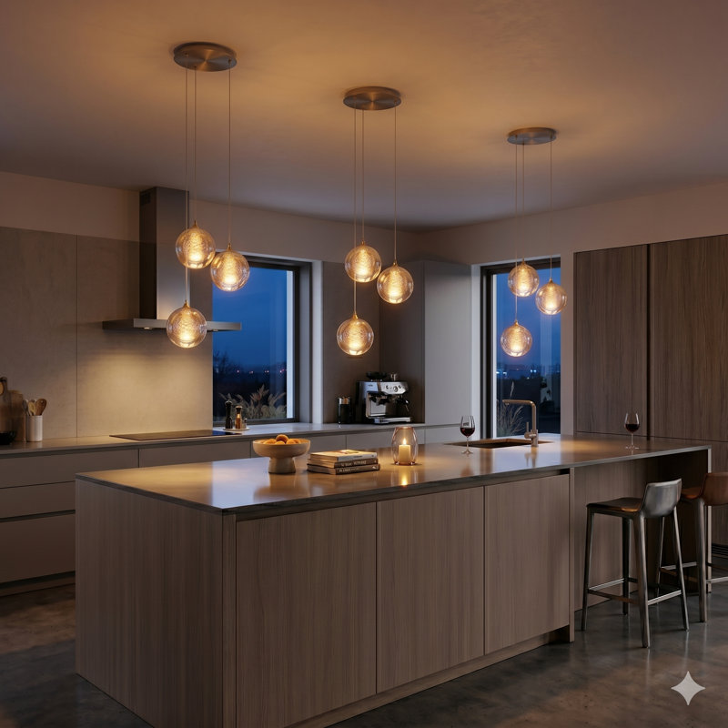 Riverdale 3 - Light Cluster Pendant, Brushed Brass