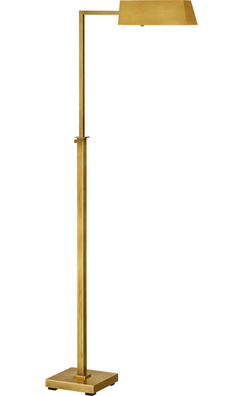 Adley Adjustable Pharmacy Floor Lamp, Hand-Rubbed Antique Brass