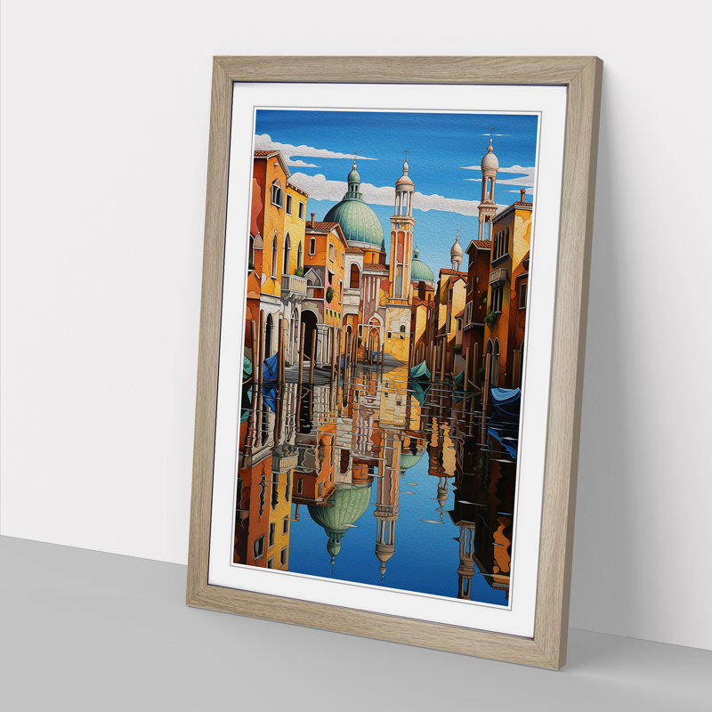 Venice Hard Edge - Single Picture Frame Print on Wood