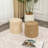 Analuz 11.8" Wide Cylinder Footstool Ottoman-1796922328