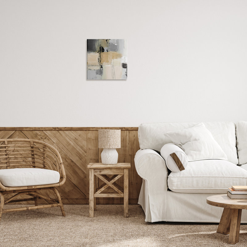 Tan & Grey Rustic Collage Floater Canvas Wall Art by Lanie Loreth, 17" H x 17" W x 1.5" D