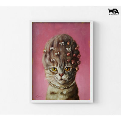 Marie Catoinette By Lucia Heffernan, French Cat Portrait Print, Pet Groomer Store Wall Decor, Cute Kitty Cat Portrait Print