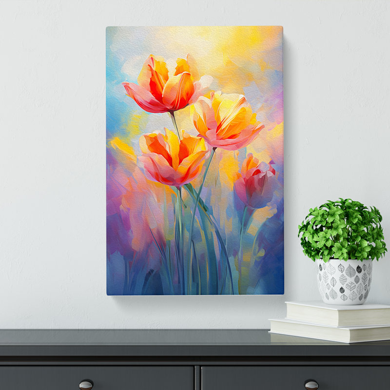 Tulip Flower Impressionism No.2 - Wrapped Canvas, 76cm H x 50cm W x 3cm D