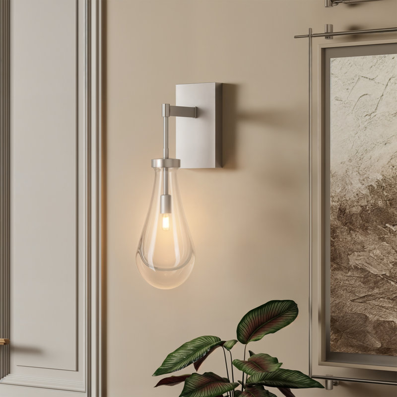 1 - Light Luxury Raindrop Wall Sconce, Brushed Nickel