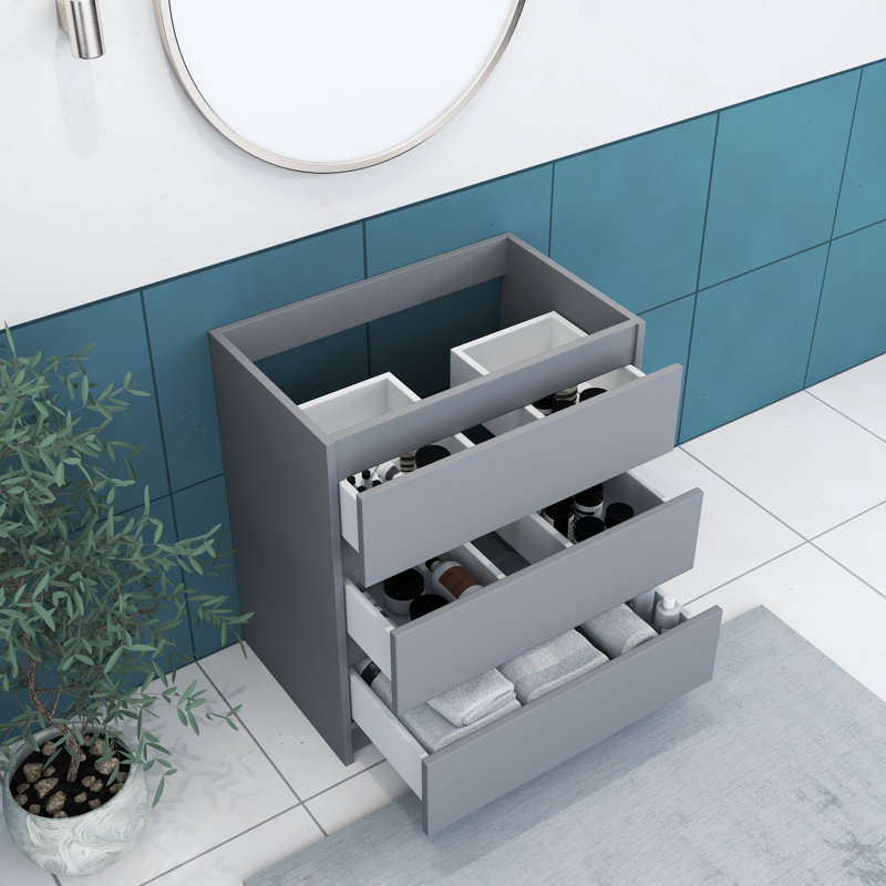 Pepper 29.25'' Single Bathroom Vanity Base Only, Gray