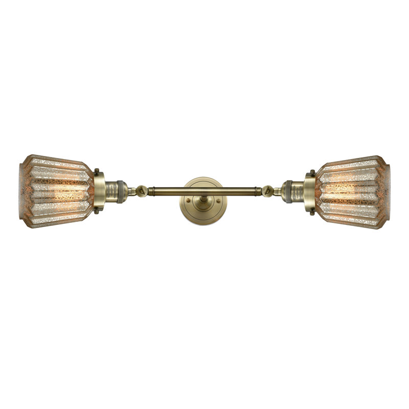 Vinson 2 - Light Dimmable Vanity Light, Antique Brass, Mercury Plated, Bulb Not Included