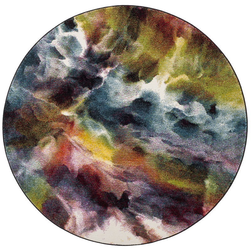 Acton Performance Abstract Rug, Round 6'7"