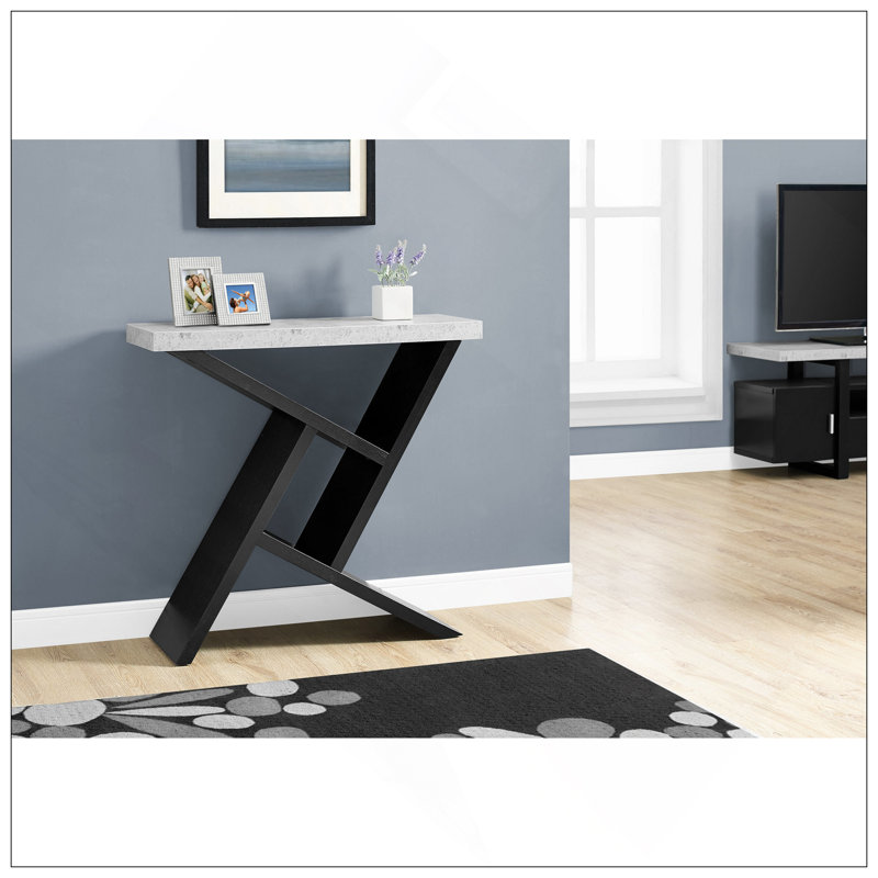 Table d'appoint, console, vestibule, étroit, canapé, salon, chambre à coucher, stratifié gris et noir, contemporain, moderne